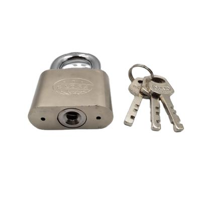 China Iron 40mm Round Type Nickel Plated High Security Paddle Key Padlock With Slide Card Packing for sale