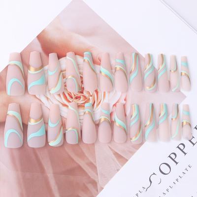 China Adjustable Color Nail Art Tips Full Cover Square 24pcs Nail Art Design DIY Color Box Single Finger Clear Seamless Simple False Style for sale