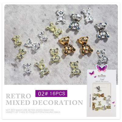 China Hot Sale Diy Alloy Nail Design Glass Crystal Stones Nail Art Decorations Metal For 3d Charms Bag Customize OEM for sale