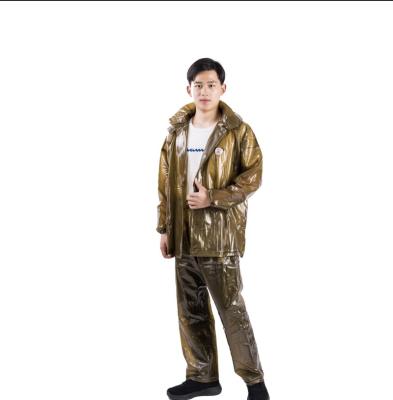 China Waterproof Windproof High Quality Eco Friendly PVC Material Breathable Adults Men Raincoat For Men Set For Construction Work Rain Jacket Raincoats for sale