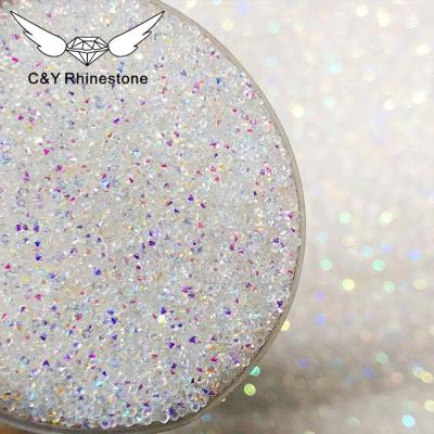 China Flatback CY 1.2mm Crystal Stone Glass For Nail Art ab Pixie Dust Jar Glass Small for sale