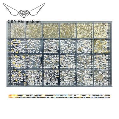 China Factory Wholesale Luxury Crystal Glass Rhinestone Flat Bottom Non Repair Bulk Fake Stone For Nail Art for sale