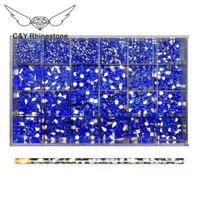 China Luxury factory sale price hot sale Crystal Foil Free Transparent Crystal ab flat bottom rhinestone glass box for sale