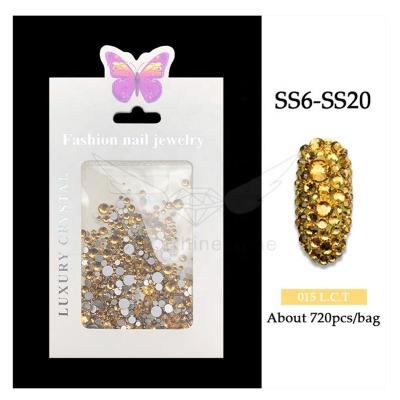 China Colorado Topaz Light Flatback CY Best Selling Wholesale Gold Glass Hotfix Non Black Flat Back Rhinestones for sale