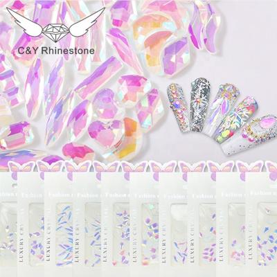 China C&Y Luxury Multi Shape Glass Loose Crystals Opal Nail Bling Flatback Rhinestones for sale