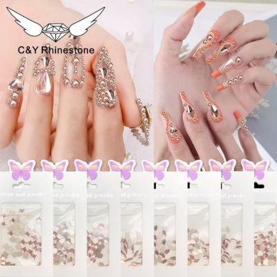 China Wholesale Best Flatback C&Y Price K9 Flatback Heart Fix Not Hot Nail Art Glass Rhinestones Bulk for sale