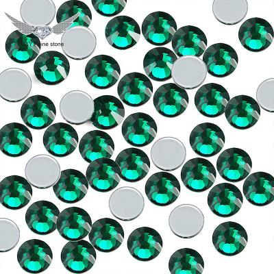 China Hot Fix Flatback CY Emerald Glass Crystal Rhinestone Flat Back In Stock Ab Wholesale for sale