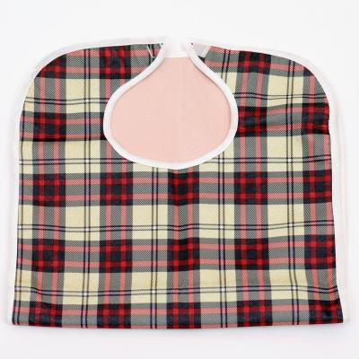 China Viable Adult Plaid Printed PVC Bib With Rabbit Ear Waterproof Bib For Adults ODM 100% Polyester Cleaner OEM Embroidered Logo Support for sale