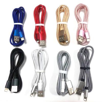 China Aluminum Alloy/Nylon Braid/SR Durable For iPhone Charger Cable, 3ft 6ft 10ft 2.4A USB Nylon Braided Data Tie Down Cable For iPhone 3m Charging Cable 1m 2m for sale