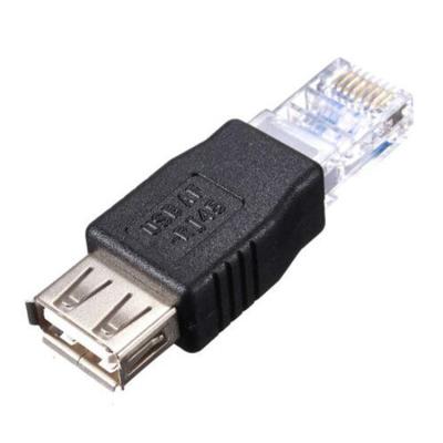 China Computer Connecting To Router ADSL Modem Wholesales USB 2.0 Type A Female To Male RJ45 8P8C Ethernet Connector USB Adapter One RJ45 For Router ADSL Modem for sale