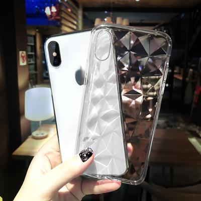 China Transparent Shockproof/Soft/Washable Diamond Shape TPU Phone Case For Iphone Xs Max, Clear Phone Case Back Cover For iPhone 8 7 plus for sale