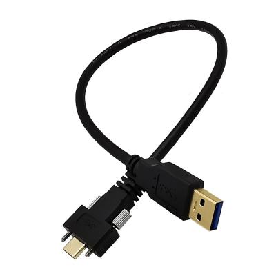 China With Screw Lock 0.3meter 5Gbps USB 3.0 Type A Male To USB3.0 C Cable With Screw Lock For Industry Camera for sale