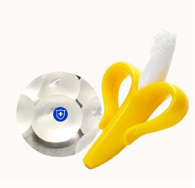 China Toy High Quality Baby Soft Teether Toys BPA Banana Teething Ring Silicone Chew Dental Care Toothbrush for sale