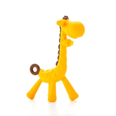 China Toy Amazon Top Seller Babi Toys Giraffe Soft Silicone Teether For Baby Infant for sale