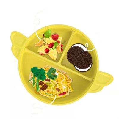 China BPA Free Silicone Baby Feeding Set Toddlers Suction Dish Set Kids Silicone Baby Bowls Eco-Friendly for sale