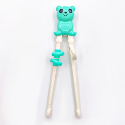 China Eco Friendly Viable Silicone Kids Learning Reusable Travel Cartoon Baby Kids Chopsticks Training Set For Kid for sale