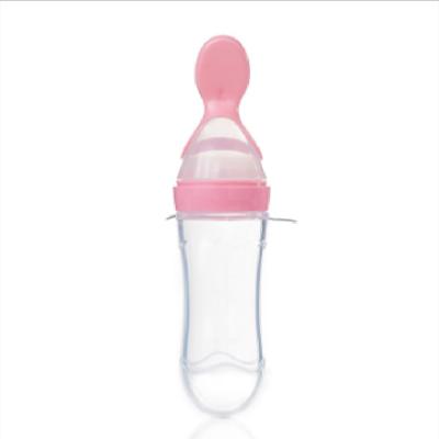 China Free Wholesale Squeeze Bottle Baby Food Feeder Feeder Rice BPA Infant Feeding Dispensing Spoon for sale