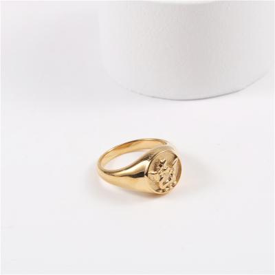 China High End Lead Free Nickel Free 18K PVD Gold Plated Angel Rings Stainless Steel Rings Gold Jewelry Wholesale for sale