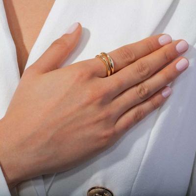 China Lead Free Nickel Free 18K Gold Plated Stainless Steel Ring For Women Stainless Steel 2020 Trendy Jewelry for sale