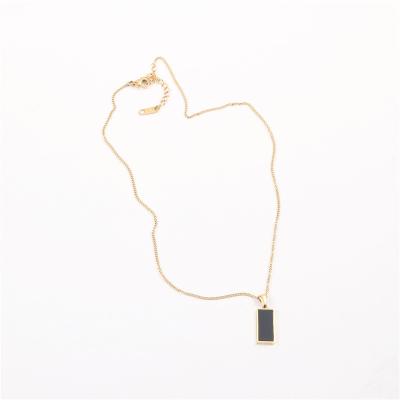 China Joolim Jewelry Lead Free Nickel Free 18K Gold Plated Black Sweater Necklace Stainless Steel Jewelry Pendant Wholesale for sale