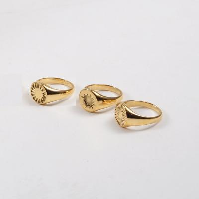 China Joolim Jewelry Wholesale 18K Stamp Stainless Steel Lead Free Nickel Free Gold Plated Rings For Women Rings for sale