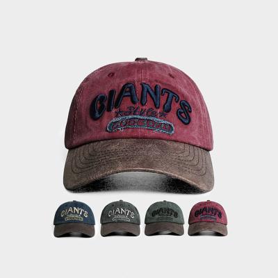 China COMMON ZG HATs Retro Distress Baseball Caps Unisex 3D Embroidery with Wide Brims Soft Top Caps Casual Hats on the Street for sale