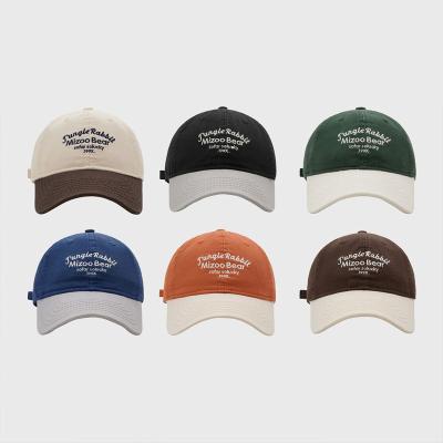 China 6-Panel Hat ZG HATS Ins Fashion Colorblock Baseball Cap for Men Women Versatile Patchwork Color Letter Sports Caps Embroidered Cap for sale