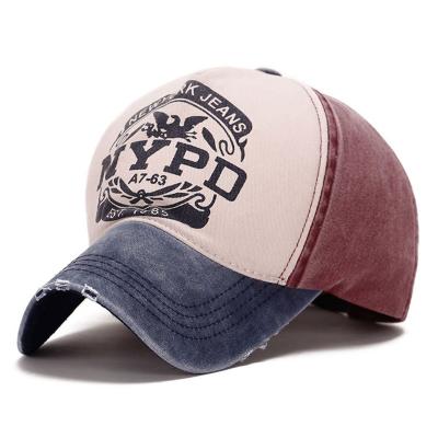 China COMMON ZG HATS New Style Colorblock Hats Unisex Summer Fashion Cotton Sport Caps Printing Letter Contrast Color Block Baseball Cap for sale