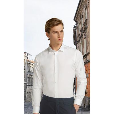 China Original Manufacturer Anti-Wrinkle Mens White Shirts Simple Men's Anti-Wrinkle Formal Casual Dress Shirts Long Sleeve With Cotton Polyester for sale