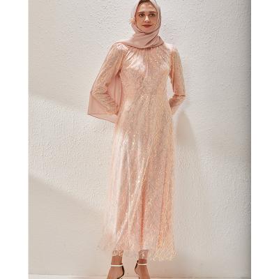 China Wholesale Anti-static Arabic Embroidered Sequins Women's Long Dress Muslim Dress for sale