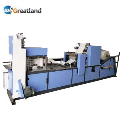 China Hotels Spunlace Non Woven Papermaking Equipment Embossed L Crease Vacuum Napkin Making Machine Restaurant Napkin Tissue Folding Machine for sale