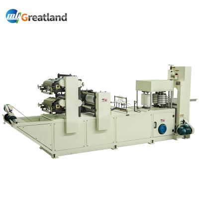 China Professional Hotel Paper Product Production Line Embossed and Color Printed 330 Napkin Making Machine Napkin Paper Folding Machine for sale