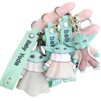 China Eco-friendly Movie Anime Alien Yoda Keychain Figure Cartoon Keychain PVC XRH Holder Fitted Kids Birthday Gift Trinket Wholesale children for sale