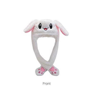 China Soft Cute Rabbit Party XRH Bunny Ears Hat Moving Airbag Jumping Up Funny Toys Girls Cartoon Kawaii Plush Hat Toys for sale