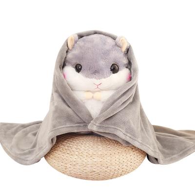 China XRH OEM Eco-friendly Material Air Conditioning Stuffed Tile Blanket 3 In 1 Plush Cartoon Animal Blanket With Cushion Pocketheater for sale