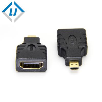 China 1080P 24k full gold connecting micro hdmi male to hdmi female adapter for sale