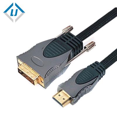 China Car LJ Zinc Alloy Shell DVI CABLE HDMI CABLE 6 Feet DVI 24+1 to HDMI Cable 1.8m Male-Male for sale