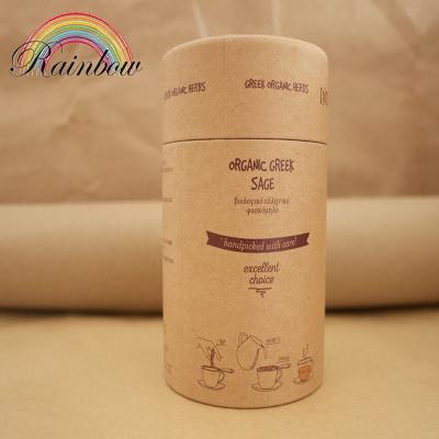 China Brown Recycled Chinese Flower Tea Packaging Tube Box Packaging Materials Eco Friendly Paper Tube for sale