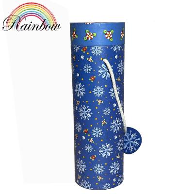 China Recycled Glass Materials Mary Christmas Snowflake Print Wine Gift Box Tube Packaging for sale