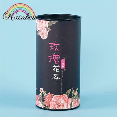 China Recycled Materials Food Grade Round Box With Metal Lid For Loose Leaf Tea Packaging Box for sale