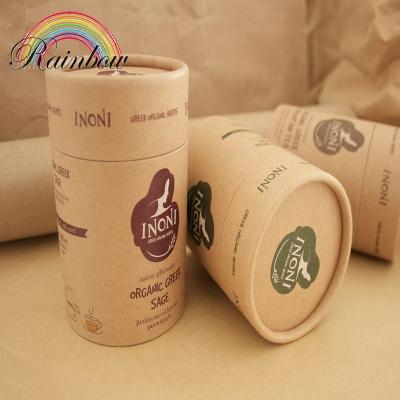 China Recycled Food Grade Materials Tea Paper Tube Box Eco Friendly Coffee Beans Cylinder Packaging for sale