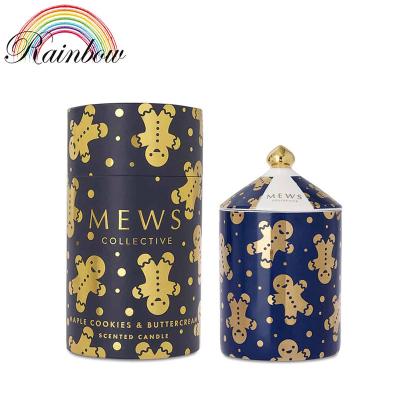 China Recycled Materials Design Artistic Printing Paper Box Before Sleep Soybean Candle Jar Gift Box Packaging for sale