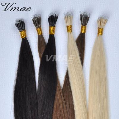 China Silky Straight Wave VMAE 613 1g/strand Natural Brazilian Straight Tips Ring Human Hair Nano Raw Virgin Wig Stick Extensions 16-24inch for sale