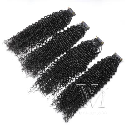 China Kinky Curly 6D Pre Bonded Hair Extension VMAE Brazilian Natural Hair Color 100g 1g/s 6D Kinky Curly Pre Bonded Hair Extension for sale