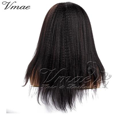 China VMAE 4A 4B 4C Natural Black Brazilian Peruvian Curly Straight Virgin Human Hair 150 Density Cuticle Aligned Full Lace Wigs for sale