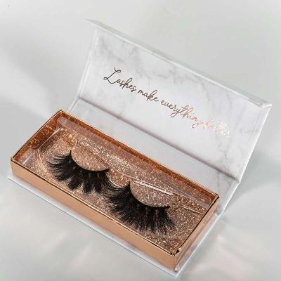 China VMAE Real 3D Mink Eyelash Soft Natural Soft Box Eyelash Case Handmade Natural Mink Lash With Marble Pattern Packing for sale