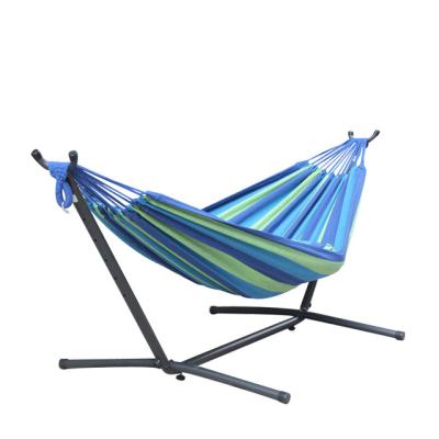 China Durable Single Double Folding Hammock Chair Stand Swing Chair with Hammock Frame and Free Standing Hammock Bed Tarp and Hook for sale