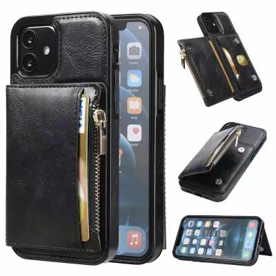 China New Anti-fall Fashion Wallet Card Slots Stand Enclosing Leather Phone Cover Phone Case For iPhone 13 for sale