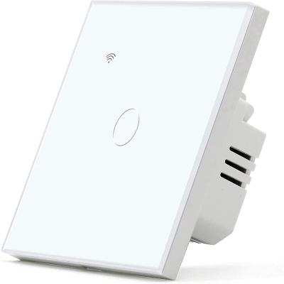 China PC+ABS Smart Fire Rating V0 USA EU Wall Light Switch, 1Gang Wifi Wall Touch Switch Compatible with Alexa and Google Home, APP Remote Control, Timing for sale