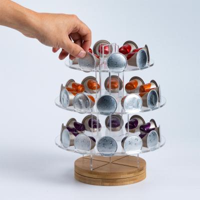 China Standing type viable milk dolcegusto capsule pod holder 360 degree rotating holder nespresso capsules for sale